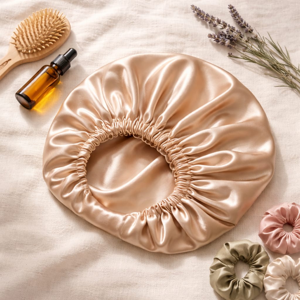 Bonnet de nuit en satin