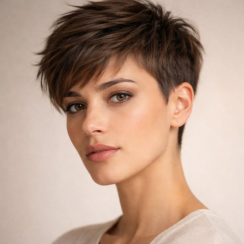 hyper stylée coupe courte femme moderne