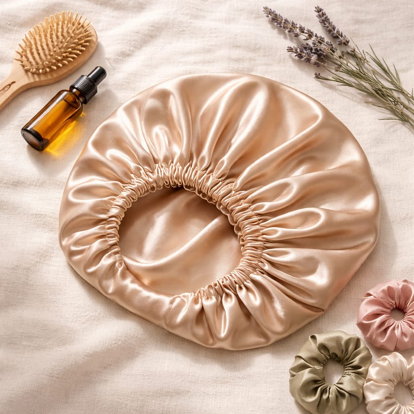 Bonnet de nuit en satin